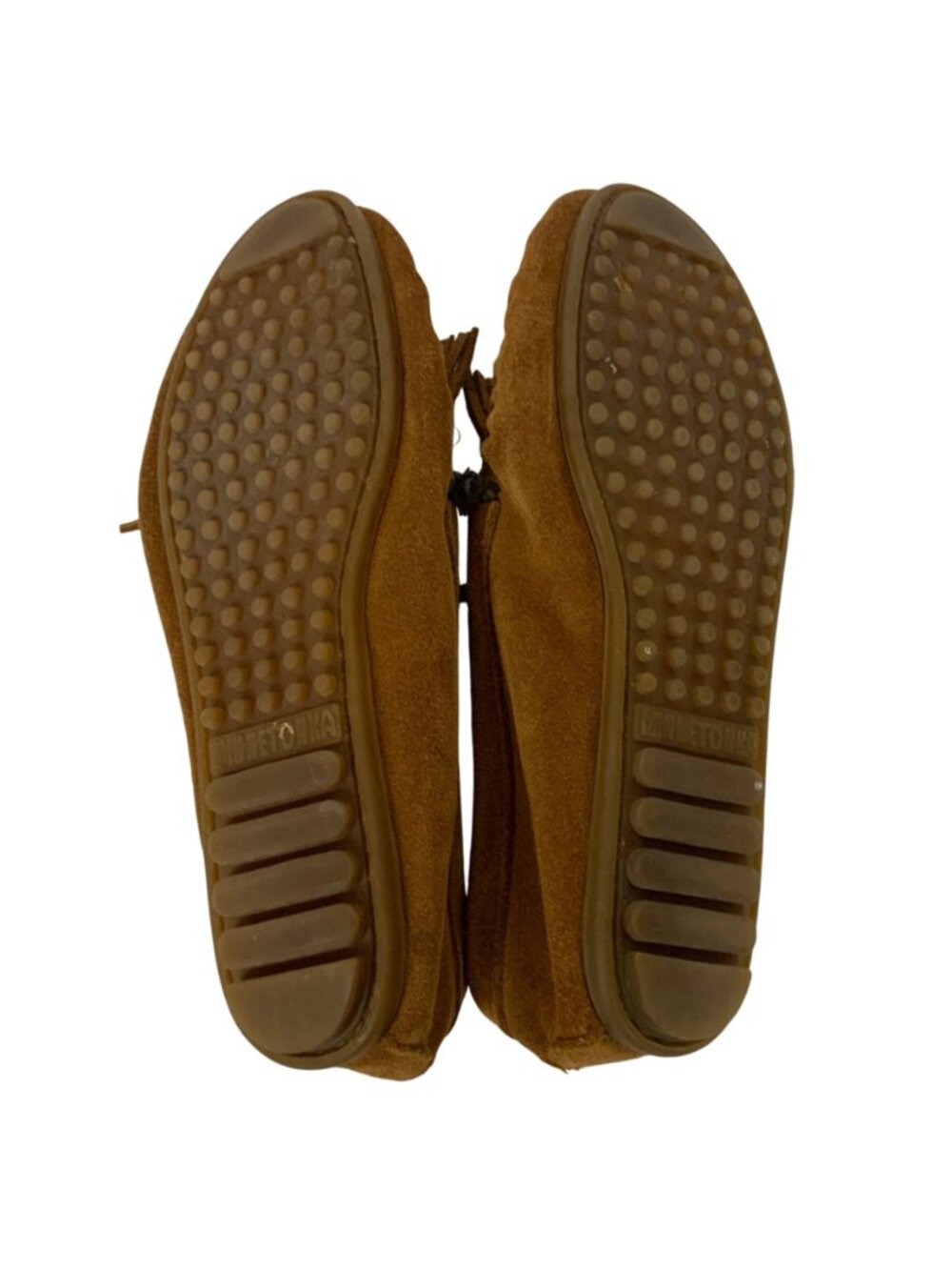 Minnetonka Womens Driving Moccasin Suede Size 9 Brown With Multicolor Accents - Picture 8 of 9